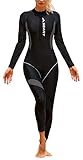 Damen-Badeanzug, Sonnenschutz, Rashguard, UPF 50+, Quallen, Tauchhaut, Colorblock-Neoprenanzug, langärmelig, Bademode, Bodysuit, Ganzkörper-Surfen, Kajakfahren, Schnorcheln, Tauchanzug