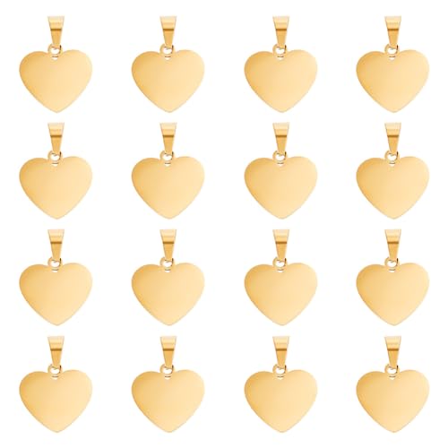 Breloques acier inoxydable anti ternissement dorées 16mm pour création bijoux