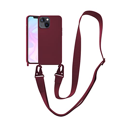 VooDirop Compatible with iPhone 6 6S 7 8 Case, iPhone SE 3 2022/ iPhone SE 2 2020 Case with Lanyard Crossbody iPhone Case with Strap Adjustable Silicone Phone Cover for iPhone Plum