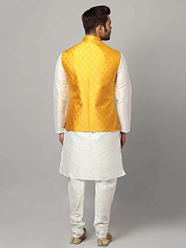 Image of Uri and MacKenzie Men's Silk Blend Kurta Pajama with Designer Ethnic Nehru Jacket /Modi Jacket
