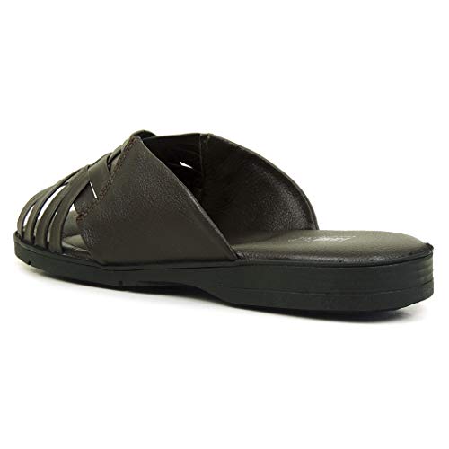 Chinelo masculino em Couro Fiero Ref.:352 Café Relax Café - 43