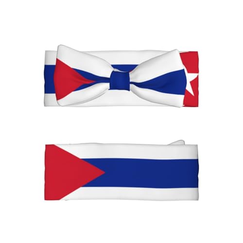 Cuban flag Pattern Baby Bow Headband - Delicate Hair Accessories for Newborns, Infants, Toddlers - Skin-friendly Hairband2