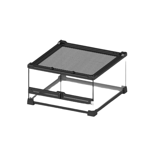 WXQ 爬虫類ケージ 両生類飼育ケース 前面デュアルドア 組み立て不要 上部メッシュ取り外し可能 レプタイルボックス レオパ トカゲ カメレオン ヘビ クモ 飼育ケース 大型爬虫箱 (透明,30*30*20CM)