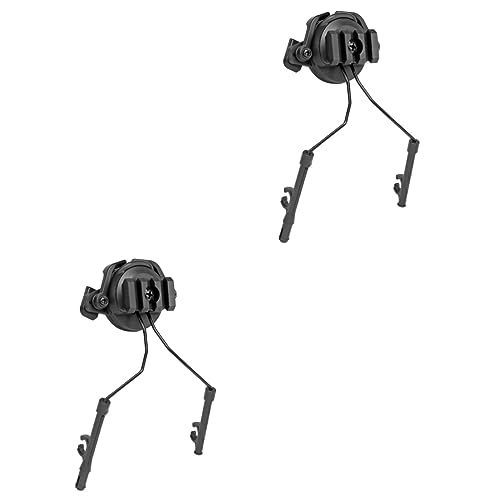 Veemoon 2pcs Rotary Helmet Adapter Guide Rail Black Headphone Accessory for Outdoor Use Compatible Fast Rails for Helmet Earmuffs Easy Installation and
