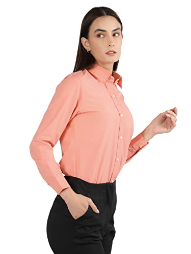Image of CHKOKKO Women Solid Polycotton Regular Formal Shirt