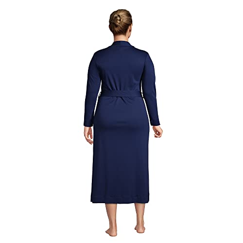 Lands' End Womens Supima Cotton Long Robe Deep Sea Navy Regular X-Large #TOP1