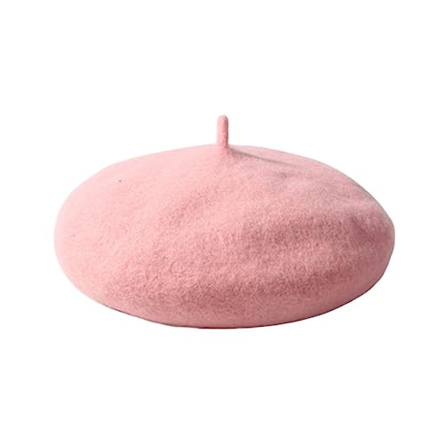 BESPORTBLE Wool Beret Warm Pink Hat for Outdoor Fashion for Lightweight Washable for Daily Wear Special Occasions