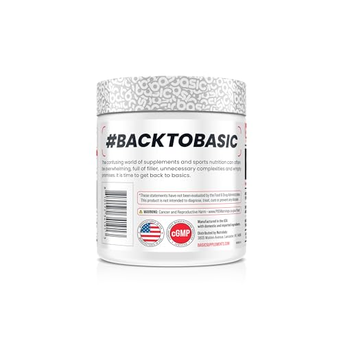 Image of Basic Pre-Workout with 200mg Caffeine and 3000mg Citrulline for Energy, Focus, and Strength Support, No Beta-Alanine Tingles, Vegan, Gluten-Free, Sugar-Free, Featuring Edible Glitter