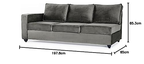 Image of Wakefit Sofa Set | 3 Year Warranty | Sofa 3 Seater, 3 Seater Sofa for Living Room, Wooden Sofa Set, 3 Seater + Right Aligned, Sofa for Living Room - Napper(Fabric-Velvet : Tuscan Tan)