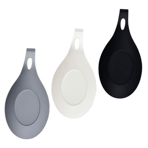 GETAJGHSD 3個 コンロトップ用シリコンスプーンレスト 点 耐熱滑り止め調理器具置き 多機能キッチン用勺? 食洗機対応でお手入れ簡単