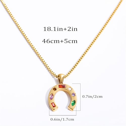 Horseshoe Necklace Charm Necklace Lucky Horseshoe Necklaces Exquisite 18K Gold-plated Jewelry Coolest Romantic Gifts for Women3