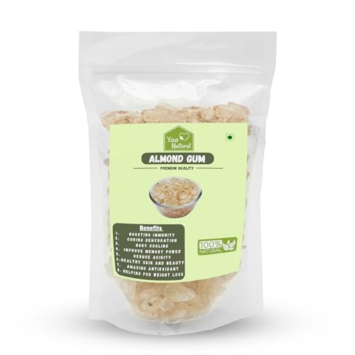 Image of Yaa Natural Almond Gum 250gm | Gond Katira | Badam Pisin | Badam Gum Body Cooling 100% Natural Quality Organic Gum (250g(Pack of 1)