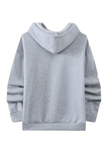 Gorglitter Men'S American Flag Print Hoodie Hooded Sweatshirts Causal Long Sleeve Drawstring Pullover Tops Light Grey Large thumb #1