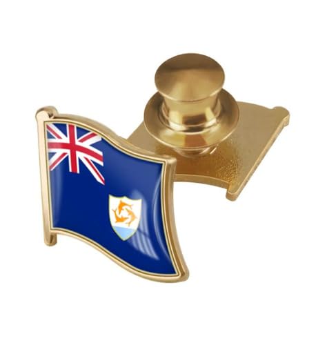 Image of vmcoatdu Country Flag Backs Locking Pin Keepers Locking Clasp Pin Badge International Travel Brooch Metal Alloy Souvenir Pin 0.75x0.7 Inch Small Pin