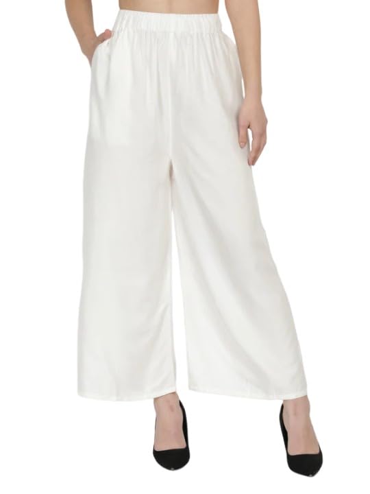 Moirai Straight Fit Trendy Rayon Solid Color Palazzo Pants for Women Free Size Palazzo Pant with Pocket-picture-12