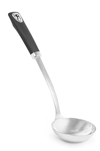 Internet?s Best Stainless Steel Soup Ladle with Rubber Grip - Large Kitchen Utensil Spoon - Punch Bowl and Soup Pan Ladle