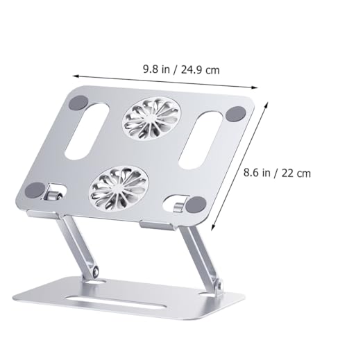 Base ajustable de aluminio para laptop con doble ventilador miniatura 2