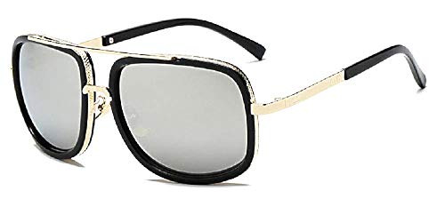 Inception Pro Infinite Gafas de sol hombre - hombre - iron man - tony stark - retro - vintage - espejado - hombre - niño - lente plateada - marco dorado - idea de regalo original