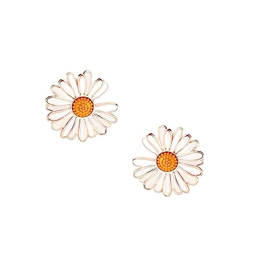 Pendientes mujer plata de ley 925 dorados joyería floral crisantemo de botón 1