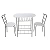 CHENQIAN Fashion Couple 1 Table avec 2 chaises Ensemble de Meubles de Salle à Manger Blanc