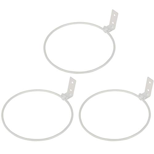 MOLPE Plant Rings for Wall, 8 Inch Flower Pot Ring Wall Mounted, Metal Wall Planter Pot Holder, Wall Mounted Flower Pot Hanger, Plant Ring Hooks. Flower Pot Bracket, White, 3 Pack (8inch-3Pack)