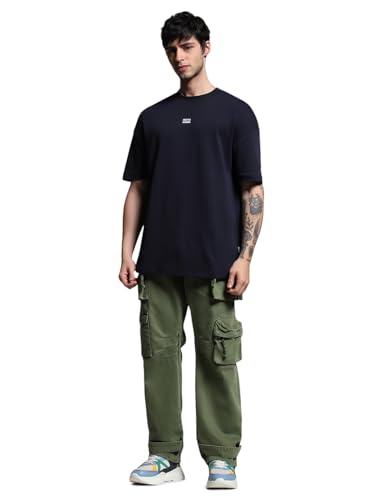Image of Jack & Jones Men's Cotton Solid Oversized Fit T-Shirt