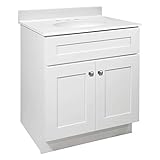 Design House 586941 Brookings Unassembled Modern Shaker Vanity Cabinet Only, 30 x 21, White