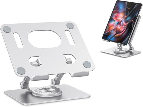 Tablet, iPad ve telefon için metal masaüstü standı, 360 derece ayarlanabilir, 4 ve 13.1 inç kadar