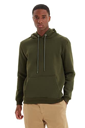 TRENDYOL MAN Baumwoll-Mix Sweatshirt - Khaki - Regular Cover