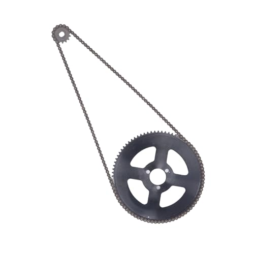 RiToEasysports Juego de Piñones de Cadena 25H, Piñón Delantero de Acero de 10 Mm 15T, Piñón Trasero de 29 Mm 80T, Cadena de Transmisión de 146 Eslabones, Amplia Compatibilidad para Mini