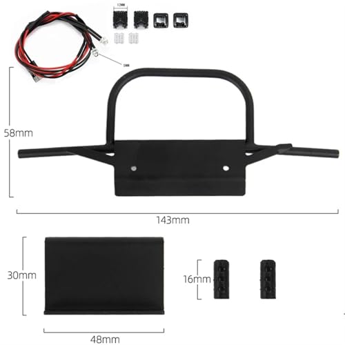 Accesorios parachoques delantero de metal con luz MN86K 1/12 2