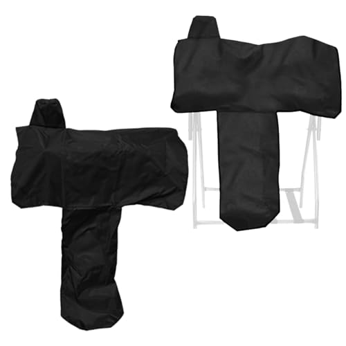 bangminda 2 Pcs Oxford Fabric Western Saddle Cover Waterproof Horse Saddle Protection Cover with 6 Elastic Straps for Most Full-Size Western Saddles