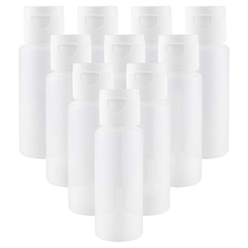 Travel Bottles, Travel Size Bottles For Journey, Small Travel Bottle, Empty Travel Size Containers, 2oz Flip Bottles Travel Containers, Opaque Small Plastic Bottles To See Inside (Flip Cap-10 Pack)