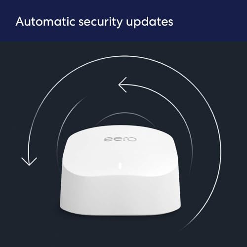 Image of Amazon eero 6 mesh wifi extender with 1-month free eero Plus (auto-renews) - Add up to 1,500 sq. ft. of Wi-Fi 6 coverage to your existing eero mesh wifi network