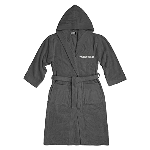 LIQUISIGN Bademantel mit Name Wunschtext bestickt | Personalisierter...