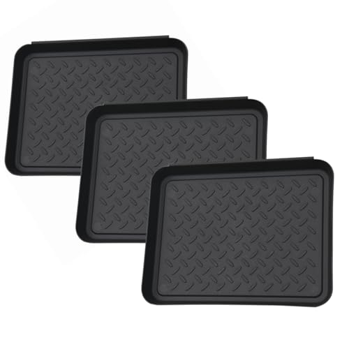 DZS 3 Packs Plastic Shoe Tray and Boot Mat, Durable Waterproof Entryway Tray for Indoor Use, Multi-Set for Muddy & Wet Footwear