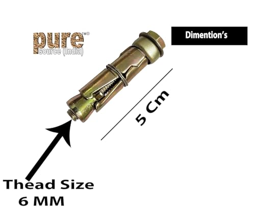 Image of Pure Source India Anchor Fasteners,Size 6 mm, Pack of 4 PCS (Gold)(Iron, [Round ])