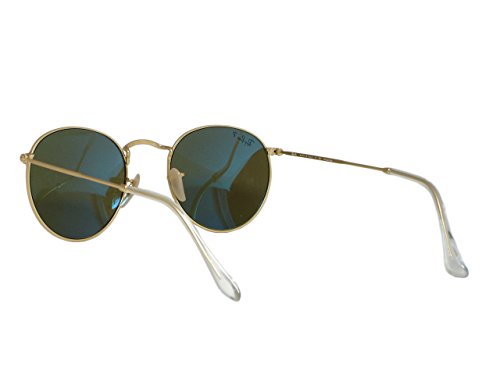 Ray Ban RB3447 Round Metal 112/4L Matte Gold Polarized Sunglasses 50mm4