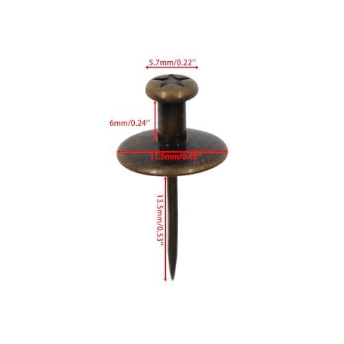Image of Double Headed Picture Hangers Nails,TTZEZE Zinc Alloy Small Head Hanging Nail,Decorative Nail Push Pins,Small Head Hanging Photo Hook Thumb Tacks Bronze 40PCS