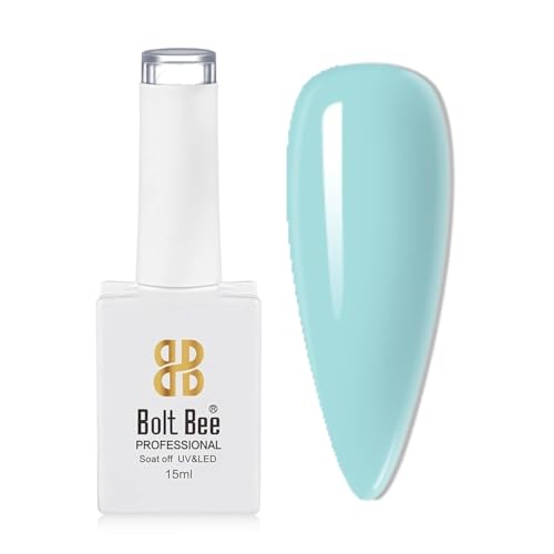 Image of Bolt Bee Sky Blue Color Gel Nail Polish Soak Off UV Gel DIY at Home Manicure Salon Nail Art (22, 15ml)