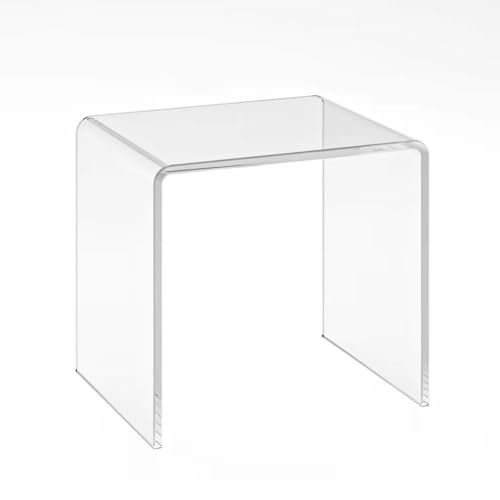 Clear Acrylic End Table with Rounded Edges,Transparent Small Side Table,Acrylic Side Table for Living Room, Night Stands for Bedrooms,Modern Occasional Tables (16