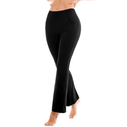 SINOPHANT Pantalón de Yoga Legging Deportivo para Mujer de Tiro Alto Opaco con 2 Bolsillos Negro M - imagen 2