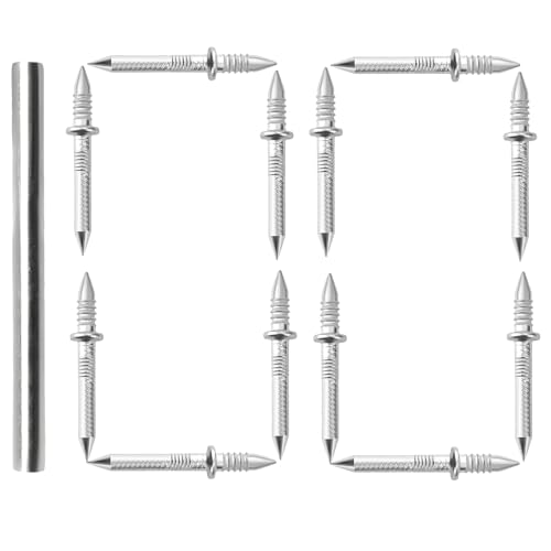 100 clavos de doble cabeza, sin rastro, de zócalo, sin costuras, tornillos de seguridad invisibles sin rastro, con 1 herramienta de manga, para mejoras del hogar, muebles de madera y tablero DIY