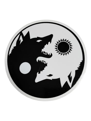 Sticker YIN YANG Wolf Black White (2PACK) Decal Symbol for CAR Window Truck Motorcycle Chopper Van SUV PPV Scrapbook Phone CASING Laptop Door Helmet Luggage