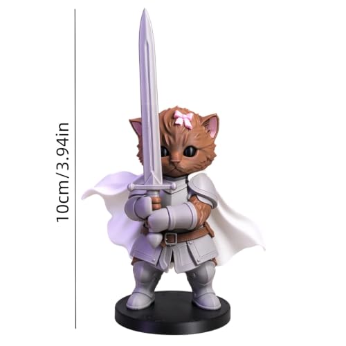 KICILVS Knight Kitten –4Inch Knight Cat with a Sword | Dragon Slayer,Medieval Cat Figurine,3D Printed Cat Knight,Desk & Shelf Decor, Adult Collectible - image 4