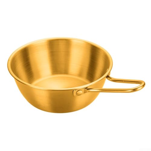 Mini sartén multifuncional de 600 ml con cuenco de acero inoxidable para verter aceite, calentar salsa y tareas de cocina, compacta pequeña (2)