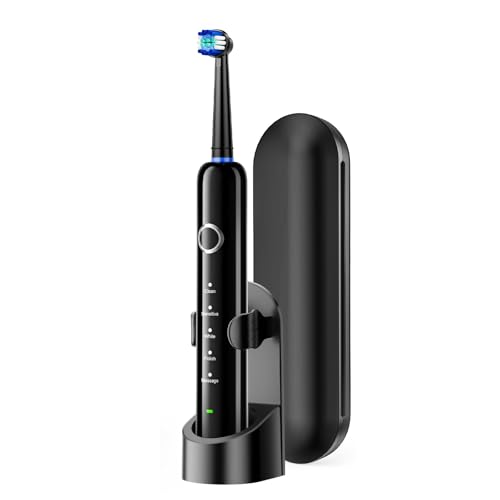 Image of Rotating Toothbrush for Adults, 5 Cleaning Modes & 8 Brush Heads with Travel Case