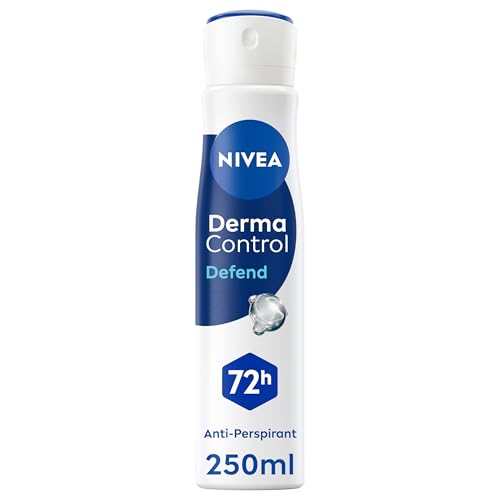 Image of NIVEA Derma Control Defend Spray (250ml), Anti-Perspirant Spray with Hyaluronic Acid and Pro-Vitamin B5, 72H Protection Deodorant for Sensitive Skin