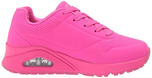 Skechers Girls Uno - Night Shades Sneaker, Hot Pink, 4 Big Kid Us #TOP5