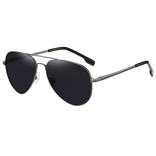 H HELMUT JUST Sonnenbrille Herren Damen Polarisiert Pilotenbrille Metall Rahmen UV400 Ultraleicht...